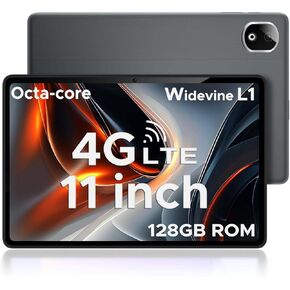 DOOGEE T30E 11 inch Tablet 2025, Android 14 Tablet, 9GB+128GB/ 1TB TF, Gaming Tablest with T606 Octa-Core Processor, 8000mAh Battery, 4G LTE+ 5G WiFi, 13MP+5MP, Widevine L1/BT5.0/GPS/Face ID (Gray)