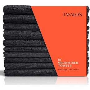 TASALON Microfiber Hair Towel - 10 Pack - Salon Towels - Quick Dry Microfiber Towels - 29 x 16 Inches Ultra-Soft Microfiber Towel for Hair, Facial Towels with Soft Absorbant -Purple
