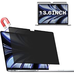 واقي شاشة الخصوصية المغناطيسية لـ MacBook Air 13.6 "و 2022-2025 (M2/M3/M4) | مرشح مضاد للتجسس ودرع مضاد للارتداد | إغلاق الضوء الأزرق [متوافق مع A2681/A3133/A3240]