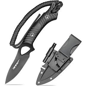 TONIFE Explorer Fixed Blade Knife with Sheath 8Cr14moV Multifunctional Survival Knife Blade with Fiberglass Reinforced Nylon Handle for Outdoor EDC Knife