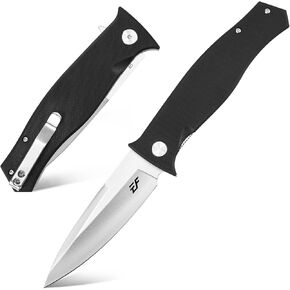 Eafengrow EF238 Folding Knife D2 Steel Blade G10 Handle EDC Tool Knives for Outdoor Working Camping Hiking(Orange)