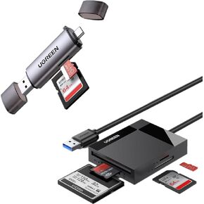 UGREEN SD Card Reader USB 3.0 Card Adapter Bundle with Type C/USB 3.0 OTG Memory Card Reader