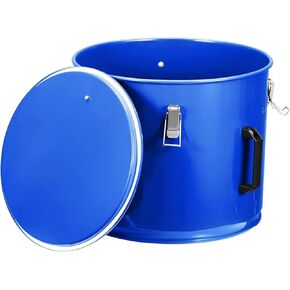 Fryer Grease Bucket 10 Gal, Fryer Oil Bucket with Lid, Oil Disposal Caddy, Coated Carbon Steel Oil Filter Pot with Rust-Proof Coating, Fryer Oil Transport Container with Lock Clips & Filter Bag