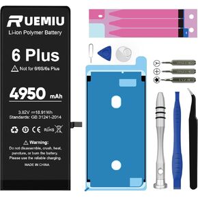 4950mAh Battery for iPhone 6 Plus,Upgraded High Capacity fit for iPhone 6 Plus A1522 A1524 A1593 with Complete Repair Tool Kits