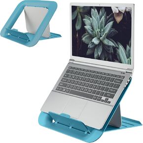 Leitz Adjustable Laptop Stand, Desktop/Tabletop Riser Stand, Compact Laptop Holder with 4 Heights, Ergo Cosy Range, Velvet Grey, 64260089