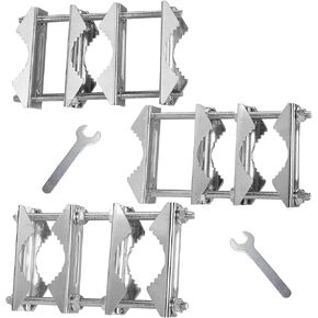 Double Antenna Mast Clamp V Jaw Block with Bolts Mast to Mast Clamp,Patio Umbrella Holder Heavy Duty Pole to Pole Mounting Bracket for WiFi Cellular Ham TV Pipe Umbrella Fishing Pole Flagpole,3 Pcs
