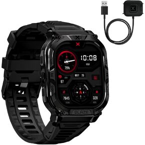 CARBINOX Blaze Smart Watch with Charger GPS, Rugged Fitness Tracker Waterproof IP69K, Compatible with Android and iOS, 170+ Sports Modes, Gorilla Glass Screen, Make/Receive Calls (Square)