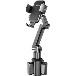 TOPGO Car Phone Mount Pro Ver [Adjustable Height & No Shaking] Cup Phone Holder for Car Compatible with iPhone 16 Pro Max and More Smartphone - Black
