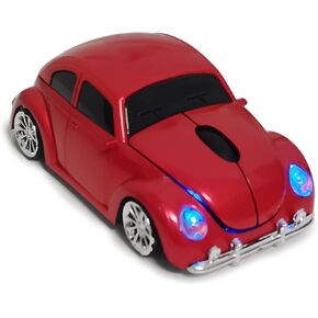 Wireless Car Mouse, Funny Car Shaped Mouse 2.4GHz Optical Wireless Mice for Computer PC Notebook Laptop (Red)