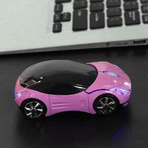 FOSA 2.4GHz Mouse Cool 3D Sport Car Shape Optical Mice, Mini Ergonomic Small Hands with USB Receiver, 1600DPI Cartoon Car Mouse for Laptop PC Tablet Computer Kids Girls