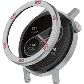 LOKEKE Compatible with CMF Watch Pro 2 Bezel Ring Adhesive Cover Anti Scratch Protection Cover Compatible with CMF Watch Pro2 Smartwatch with Screen Protector(Silver red)