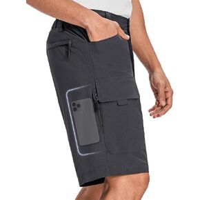 Moosehill Mens Cargo Hiking Shorts Lightweight Water Resistant for Casual Golf Work Tactical Fishing with 6 Pockets