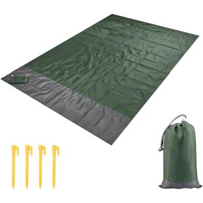 79×82.6 in Waterproof Picnic Blanket Lightweight Beach Blanket with Bag Sandproof Foldable Hiking Camping Mat for Travel Hiking Grass BBQ (Army Green)