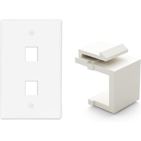 10-Pack Ethernet Keystone Wall Plate and 50-Pack Blank Keystone Jack Inserts