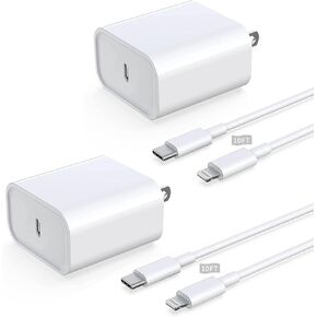 iPhone 14 13 12 Charger Fast Charging ، 2 Pack [MFI Certified] 20W USB C Block Charger مع 10 أقدام USB C إلى Lightning Fast Charging Data Sync Cable for iPhone 14 13 12 11 Pro Max XS X 8 7