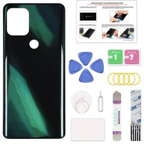Compatible with Moto G Stylus 5G 2021 Back Cover Replacement, Back Housing Door with Pre-Cut Tape for G Stylus 5G 2021 XT2131, with Toolkit & Instruction, Cosmic Emerald