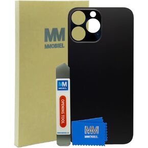MMOBIEL Back Cover Glass Replacement Compatible with iPhone 13 Pro Max - 6.7 inch - 2021 - Incl Openingtool and Adhesive - Graphite/Black