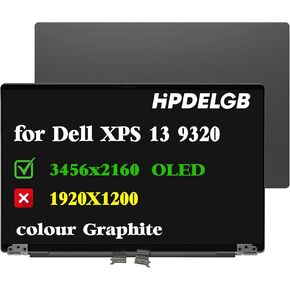 Replacement for Dell XPS 13 Plus 9320 3456×2160 4K 13.4" OLED LCD Touch Screen Digitizer Display Assembly (Graphite OLED)