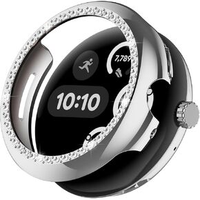 NINKI Bling Cases for Google Pixel Watch 3 45MM Case Clear,Glitter Pixel Watch 3 45MM Cover with Diamond Rhinestone Protector for Pixel Watch 3 45MM Protective Case for Pixel Watch 3 45MM Bumper Case