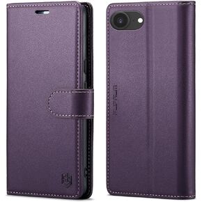 Compatible with iPhone 16e Wallet Case with RFID Blocking Credit Card Holder, PU Leather Folio Flip Kickstand Protective Shockproof Cover Women Men for Apple 16e Phone Case (Purple)