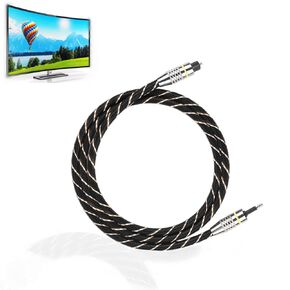 Zerone Toslink to Mini Toslink Digital Optical Audio Cable, Mini Optical Toslink Digital Audio Cable SPDIF Optical Cord for Devices with Round SPDIF Output Connect to Amplifier(1M)
