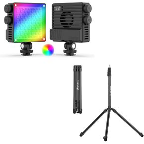 ULANZI LE20 RGB Video Light, 20W Pocket Camera Light 360° Full Color Portable Photography Video Lighting, ULANZI T270 Light Stand, 8.8FT/270cm Aluminum Adjustable Photography Light Stand Tripod