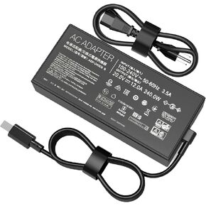 240W TUF Gaming Charger for Original Asus A16 FA608 FA608W FA608WI FA608WV Compatible Asus ROG Zephyrus G16 GU605 GU605MI GU605MU GU605MV GU605MY GU605MZ Laptop Supply Adapter
