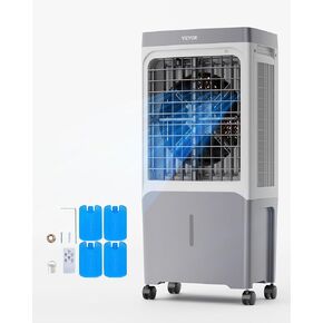 VEVOR Evaporative Air Cooler,1400 CFM 11X31 inch Air Cooler,3 Speeds Cooler Portable Air Conditioner,Energy-Saved Swamp Cooler for party,pool and patio,5 Gal Water Tank & 550 Sq.Ft