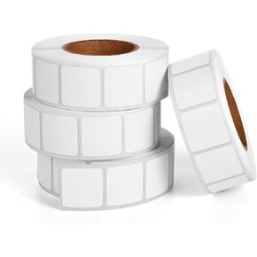 4000pcs/4 Rolls Target Stickers, 0.87in Square Target Pasters Shooting Stickers Target Stickers for Shooting Range Practice (White)
