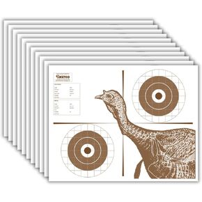22.5’’ x 17.5’’ Turkey Rifle Combo Shooting Targets - Dual-Purpose Paper Targets for Hunting & Precision Shooting