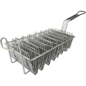 Taco Shell Deep Fryer Basket - 8 Shells Commercial Heavy-Duty Taco Fry Basket with Grip Handle