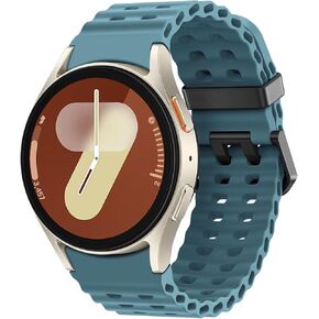 Marine Band for Galaxy Watch 7 Band 40mm 44mm Men Women,No Gap Soft Silicone Sport Band for Samsung Watch 7 6 5 4 Band 40mm 44mm/6 Classic 43mm 47mm/4 Classic 42mm 46mm Waterproof Ocean Band