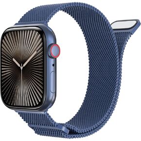 Magnetic Band Compatible with Apple Watch Band 38mm 40mm 41mm 42mm 44mm 45mm 46mm 49mm, Metal Stainless Steel Mesh Loop Replacement Strap for iWatch Series 10 9 8 7 6 5 4 3 2 1