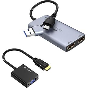 4K HDMI Video Capture Card + Yinker HDMI to VGA Adapter