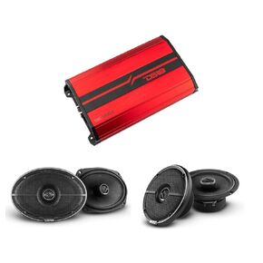 DS18 Car Speakers Bundle - 2X 6.5 Coaxial Speakers and 2X 6x9 3-Way Coaxial Speakers with Amplifier 4-Channel, Complete Package for Your Car Stereo Sound System