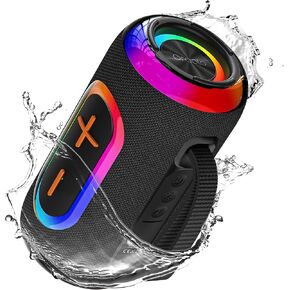 Oraolo Portable Bluetooth Speaker with 24W Loud Stereo Sound, Colorful RGB Lights, TWS Pairing, Bluetooth 5.4, 15H Playtime, Support AUX/TF Card, Wireless Speaker for Outdoor Party Home