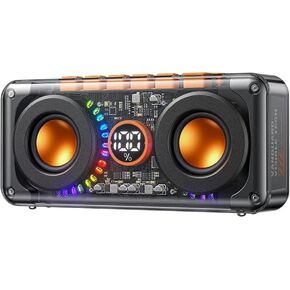 Portable Bluetooth Speaker, Dual Drivers&Diaphragm With 50W Portable Wireless Audio, Diaphragm, Dynamic RGB Lighting, TWS Pairing, 6H Playtime Shockproof Design for Home, Outdoor, Beach, Pool