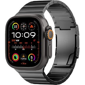 TiMOVO Titanium Band Compatible with Apple Watch Band 49mm 46mm 45mm 44mm 42mm,Metal Detachable Strap for Men for iWatch Ultra2 Ultra SE Series 10 9 8 7 6 5 4 3 2 1,Titanium