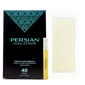 Persian Legs & Body Wax Strips (40 strips), Hair Removal Waxing Strips for Legs, Body, Bikini, Arms, Underarms with After care Oil, Pack of 1 (CSB)