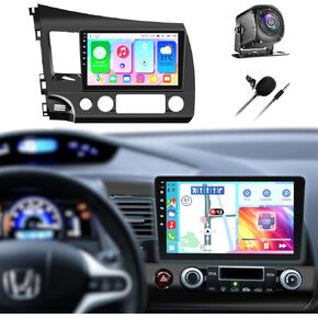 Android 14 Radio for Honda Civic 2006-2011, Support Wireless Carpaly&Android Auto, 10.1 Inch IPS Touch Screen, 4+64GB Android Civic Radio Stereo with Bluetooth/WiFi/GPS/FM/SWC/Backup Camera