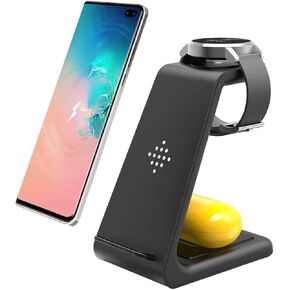 Wireless Charger for Samsung, 3 in 1 Wireless Charging Station for Galaxy S25 Ultra/S24 Ultra/S23/S22/Note 20/Z Flip 6/Fold 6,Qi Charger Stand for Galaxy Watch 6/5, Galaxy Buds 3/3 Pro,Women Men Gift