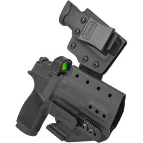 GRITR IWB Appendix Carry Kydex Gun Holster Fits Sig Sauer P365-XMACRO | Pistol Accessory for Men & Women w/Mag Holder, Optic Cut, Open Bottom, Adjustable Retention & Cant - Right/Left Hand Options
