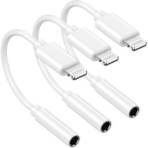 [Apple MFi Certified] iPhone Headphone Adapter, 3 Pack Apple Lightning to 3.5 mm Headphone Jack Aux Audio Dongle Adapter Cable Converter Compatible for iPhone 14 13 12 11 Pro Max XS XR X 8 7 6 iPad