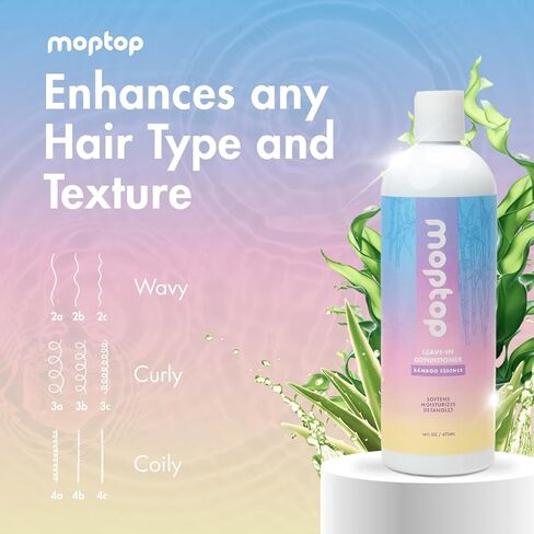 MopTop Leave-in Conditioner for Fine, Thick, Wavy, Curly & Kinky-Coily Natural hair, Anti Frizz Curl Moisturizer, Definer & Lightweight Curl Enhancer w/Aloe, great for Dry Hair- 8oz in Saudi Arabia
