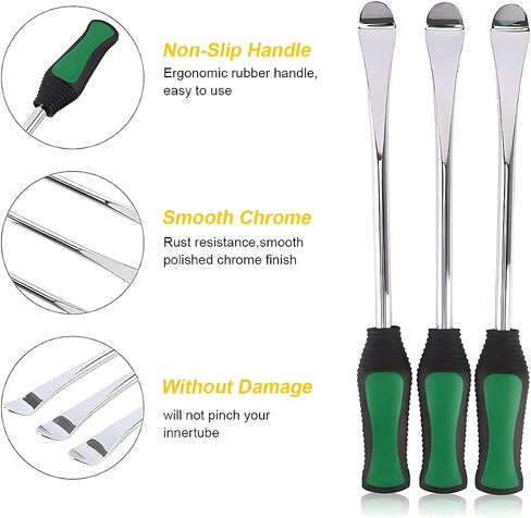 BELOMI Tire Spoons Lever Tool Set, Steel Professional Tire Changing Removal Kit with 1 Portable Bag + 3 Tire Spoons + 2 Rim Protectors, Tire Repair Tool for Motorcycle, Dirt Bike, Lawn Mower in Saudi Arabia