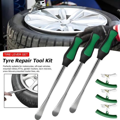 BELOMI Tire Spoons Lever Tool Set, Steel Professional Tire Changing Removal Kit with 1 Portable Bag + 3 Tire Spoons + 2 Rim Protectors, Tire Repair Tool for Motorcycle, Dirt Bike, Lawn Mower in Saudi Arabia
