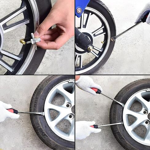 BELOMI Tire Spoons Lever Tool Set, Steel Professional Tire Changing Removal Kit with 1 Portable Bag + 3 Tire Spoons + 2 Rim Protectors, Tire Repair Tool for Motorcycle, Dirt Bike, Lawn Mower in Saudi Arabia