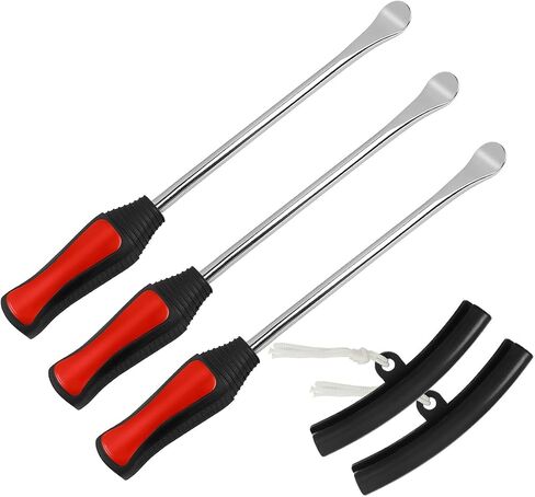 BELOMI Tire Spoons Lever Tool Set, Steel Professional Tire Changing Removal Kit with 1 Portable Bag + 3 Tire Spoons + 2 Rim Protectors, Tire Repair Tool for Motorcycle, Dirt Bike, Lawn Mower in Saudi Arabia