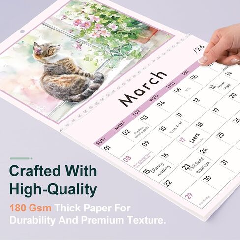 GuassLee Cat Wall Calendar 2024-2025, Vertical Wall Calendar 2024, 18-Months Hanging Art Calendar Jul. 2024 to Dec. 2025, 14 x 23" Monthly Planner Wall with Thick Paper for Office School Home Teacher in Kuwait