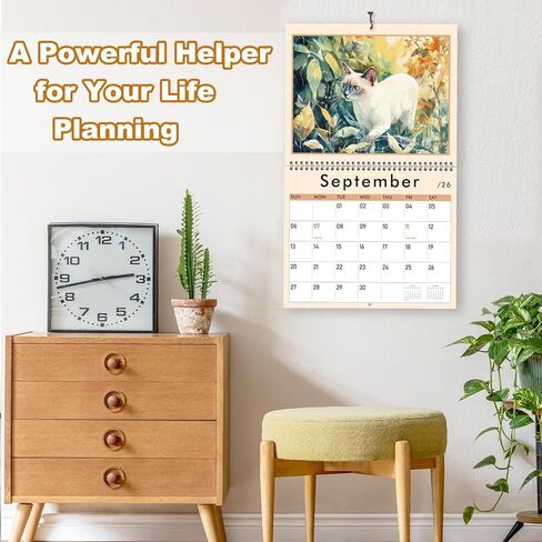 GuassLee Cat Wall Calendar 2024-2025, Vertical Wall Calendar 2024, 18-Months Hanging Art Calendar Jul. 2024 to Dec. 2025, 14 x 23" Monthly Planner Wall with Thick Paper for Office School Home Teacher in Kuwait